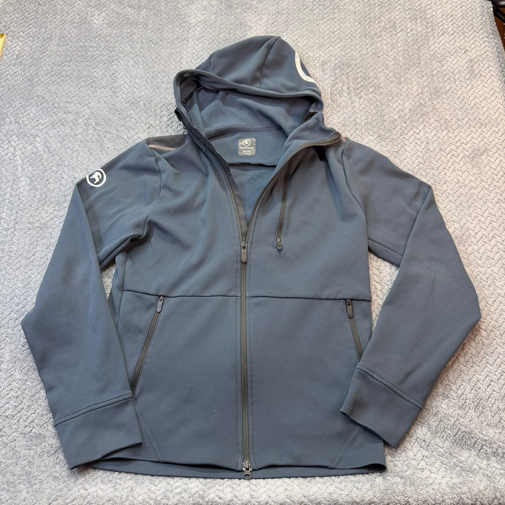 Backcountry Full Zip Hoodie‎ Mens Small Blue Fleece Jacket Thumbhole Hiking